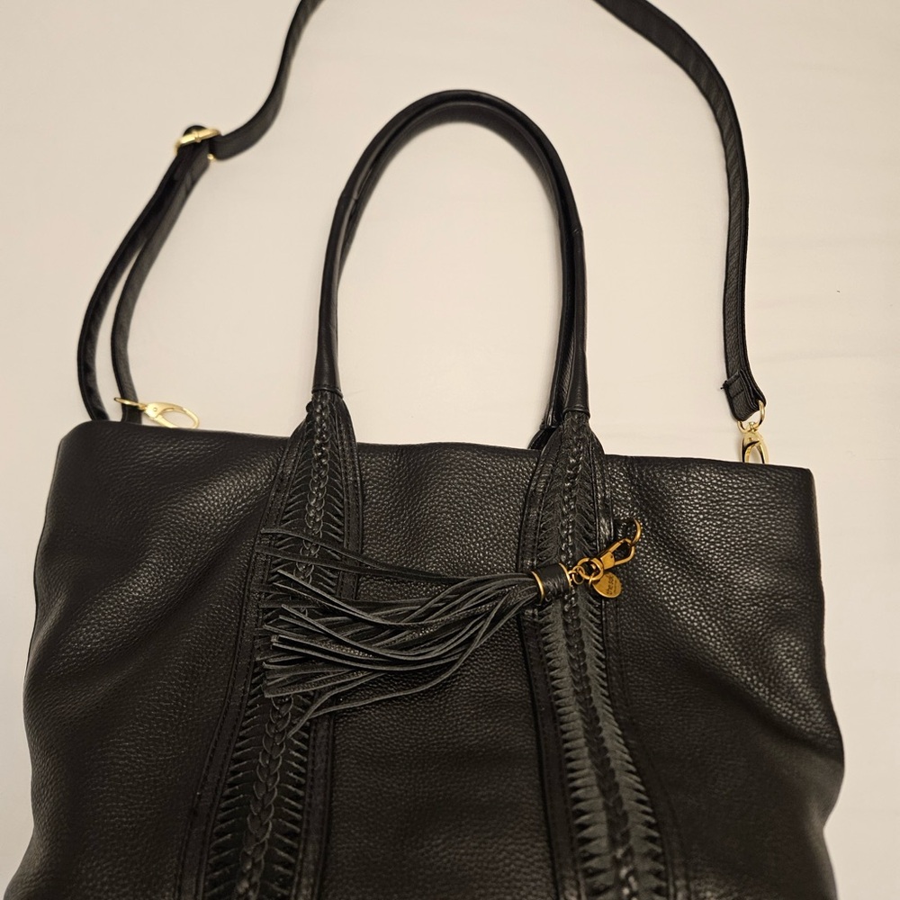 The Sak Black Leather Tote with Tassel - Picture 3 of 3